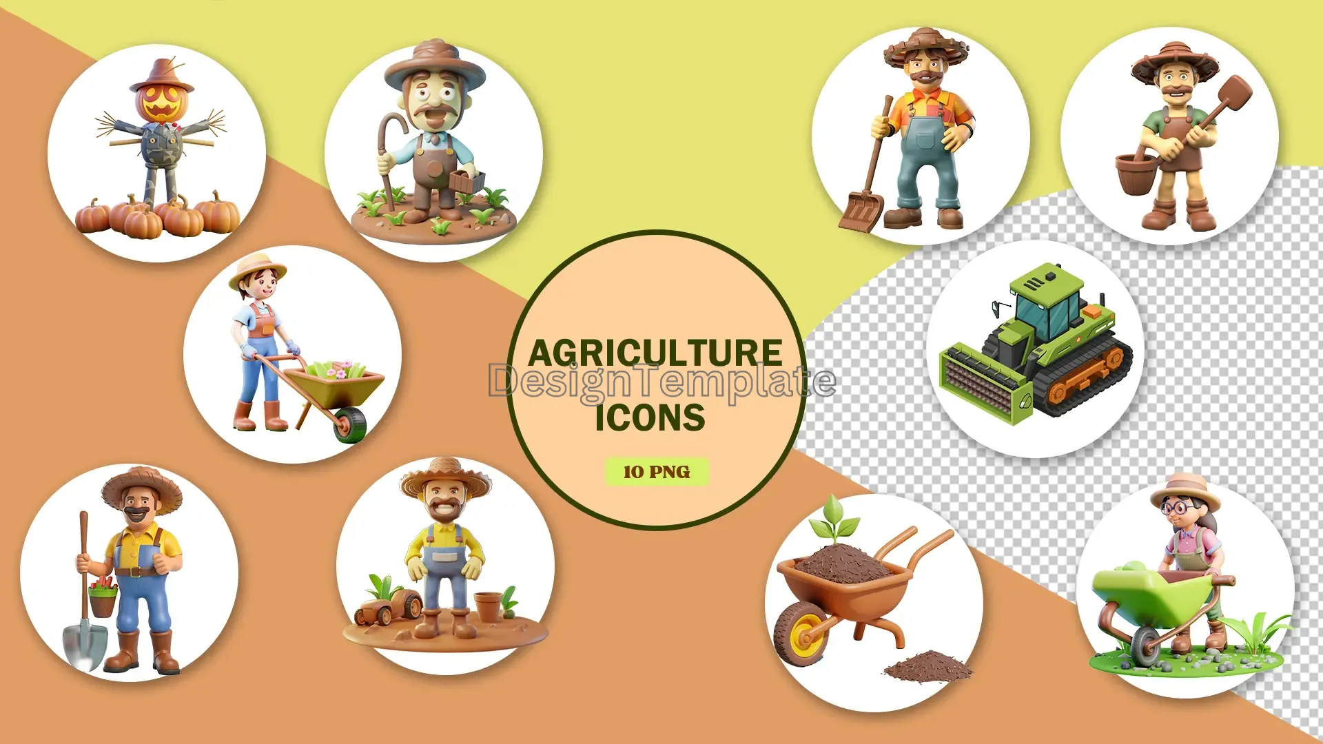Farming Icons 3D Elements Pack